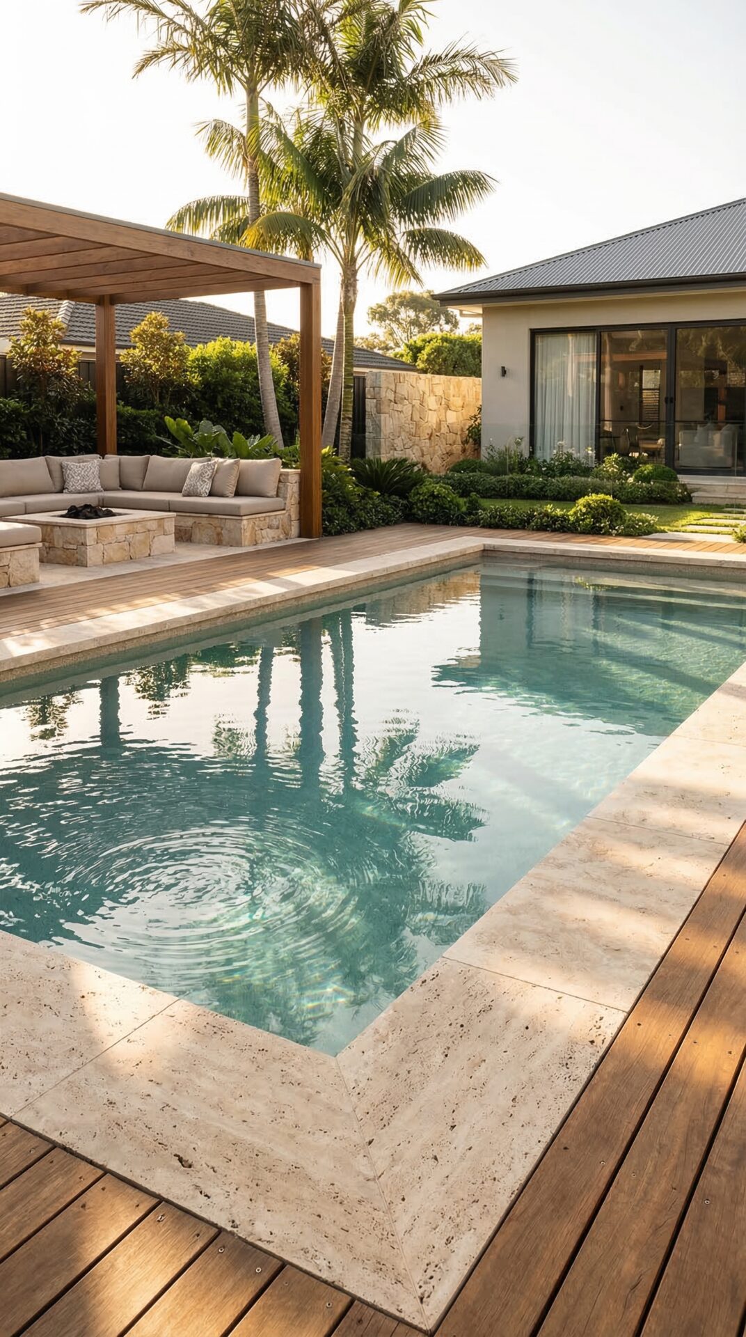 Decorative Waterline Tile Border pool