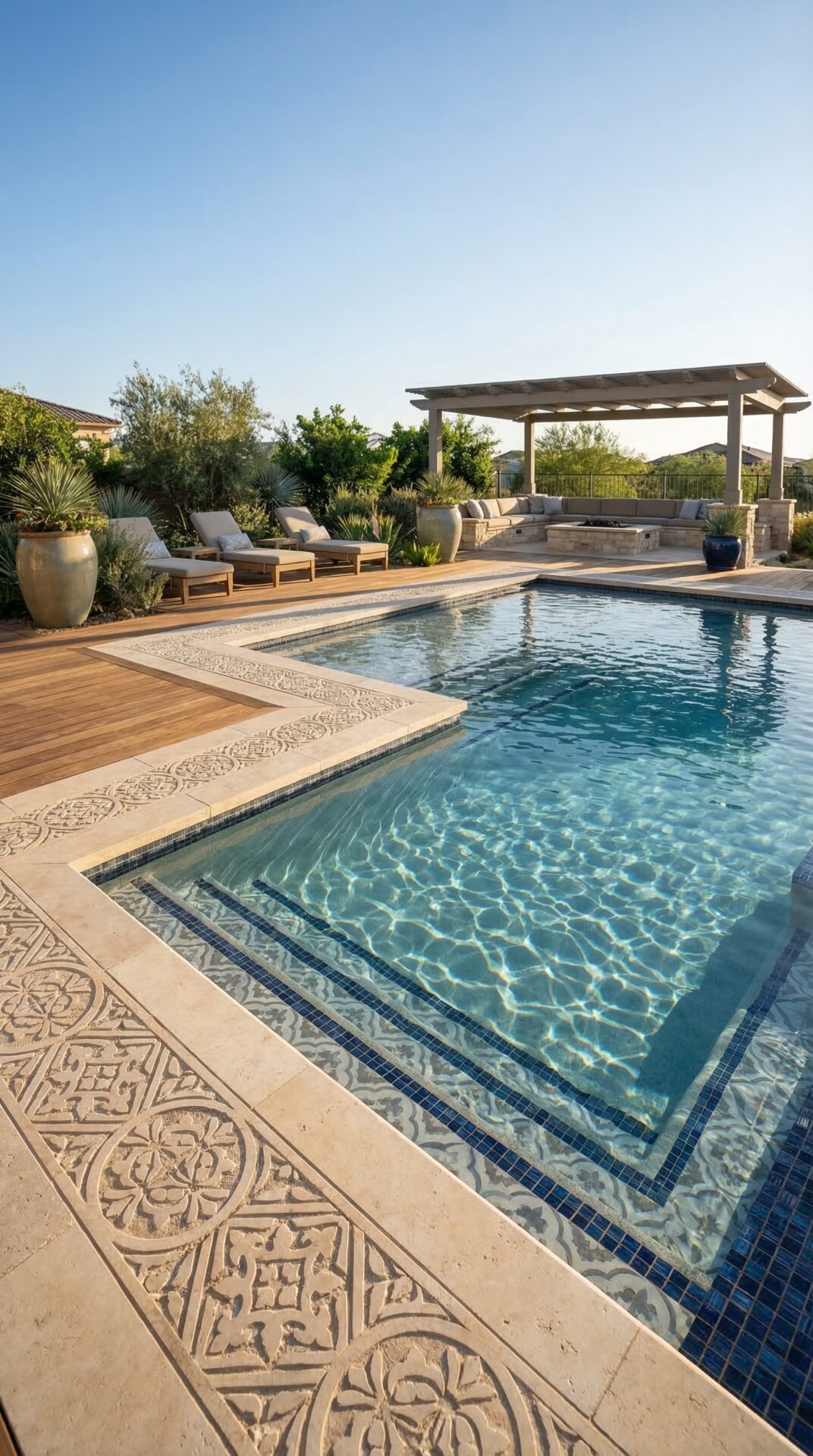 Custom Coping Inlays Pool