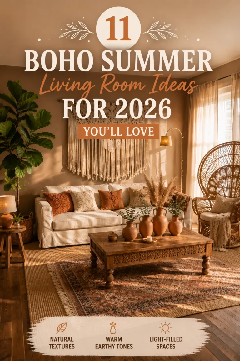 11 Boho Summer Living Room Ideas for 2026 You’ll Love